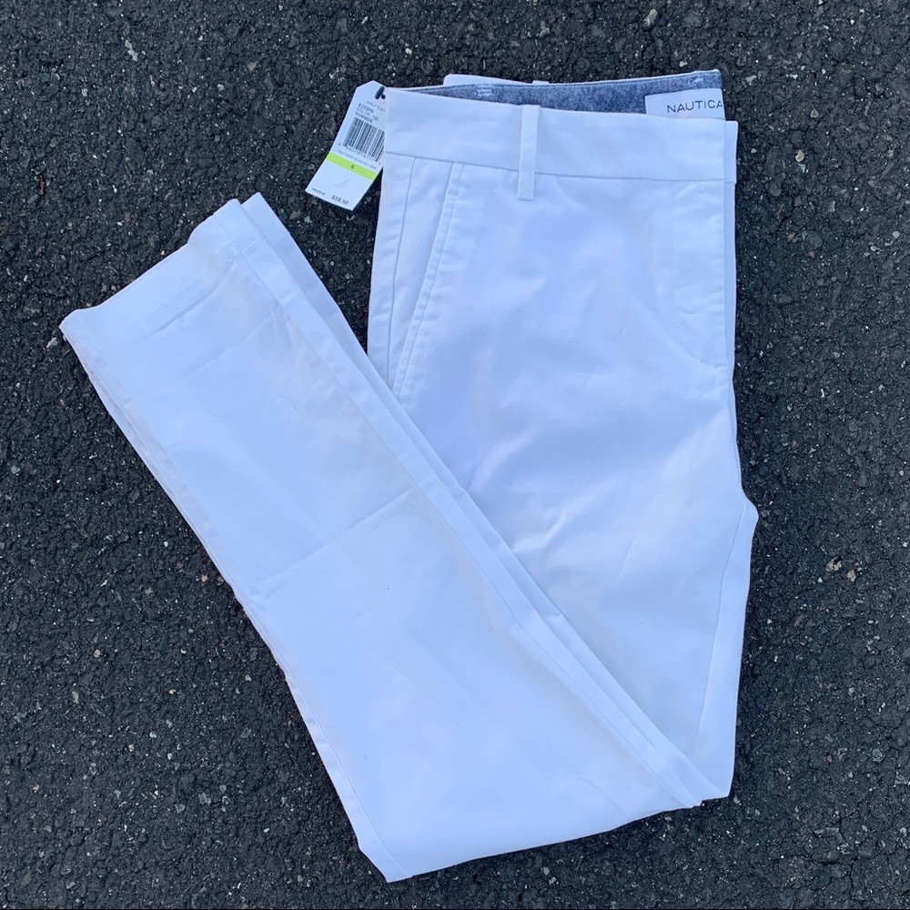 White nautica straight legged pant